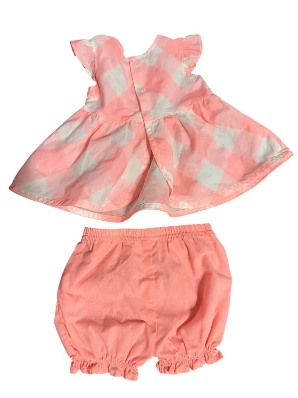 Carters Pink White Gingham Dress Bloomers 2 Piece Set Lightweight Size 12M